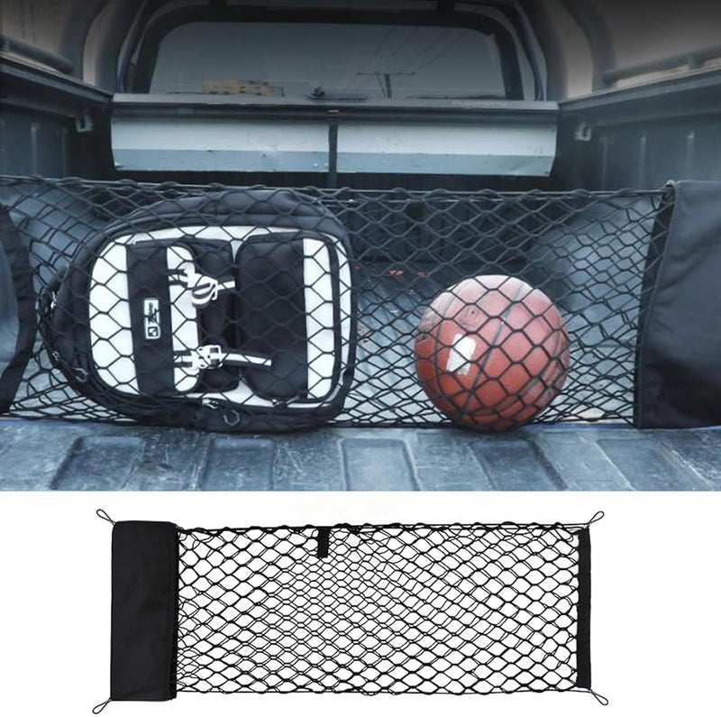 AuyNeas for Ford Maverick Envelope Style Truck Bed Cargo Net - Fits 2013-2024 2025 2026 Maverick Accessories Cargo Net for Pickup Truck Bed - Heavy Duty Carabiners - Image 1